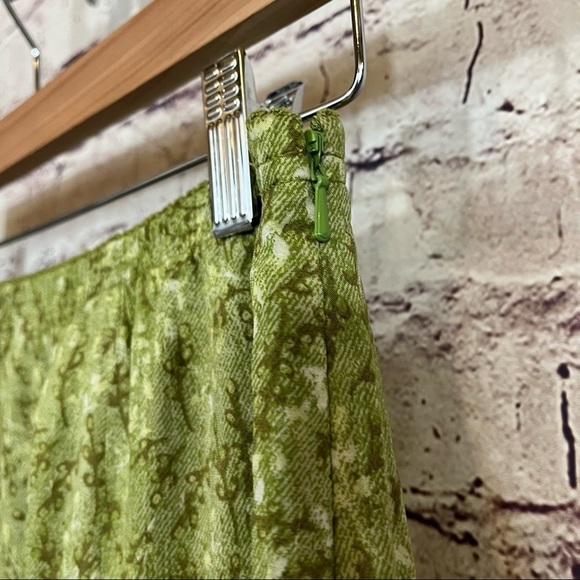 J. Jill 2pc Set Green Floral Sleeveless Blouse & Skirt Rayon Mid Length - Picture 15 of 15